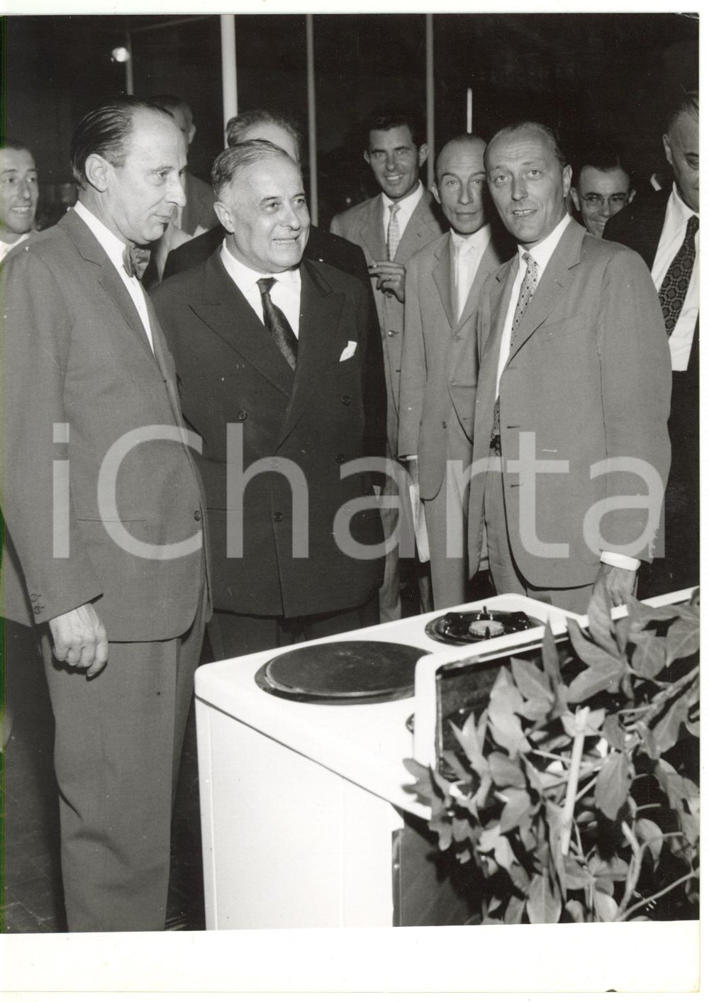 1956 MILANO - Ministro Giovanni BRASCHI inaugura mostra radio e televisione 