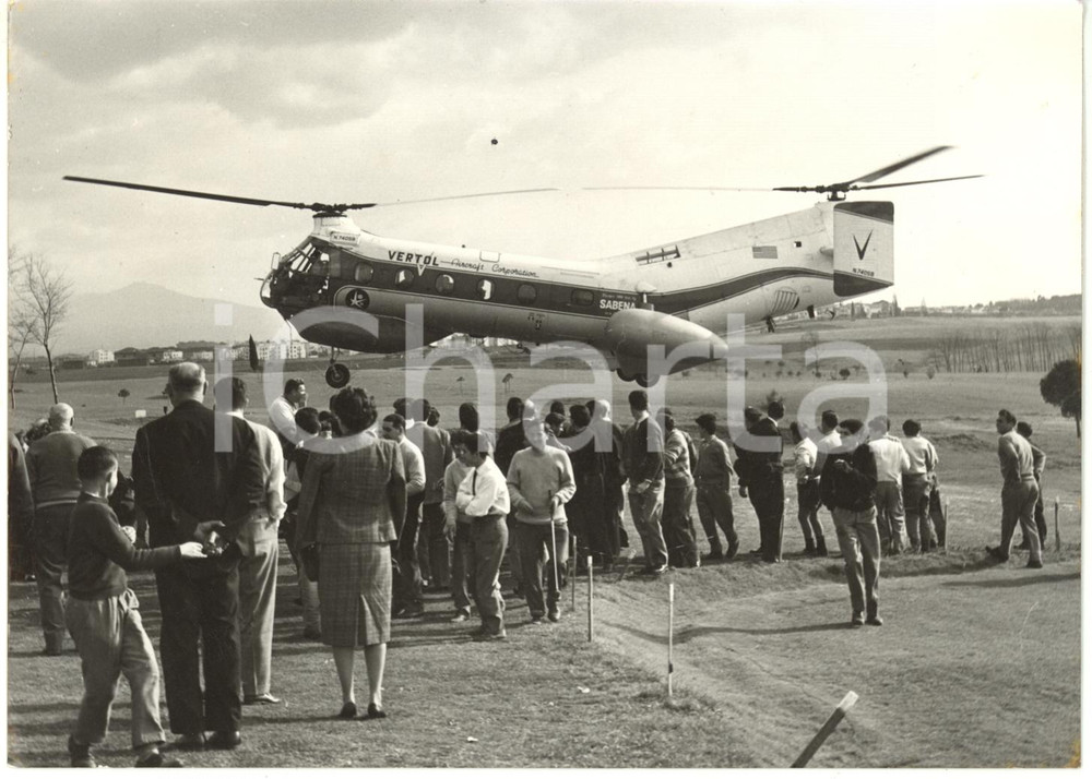 1959 ROMA Acquasanta - Presentazione elicottero anfibio VERTOL 44 *Foto 18x13 cm