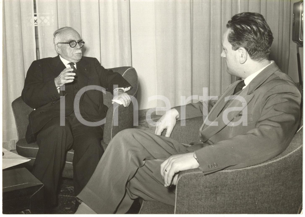1959 ROMA - Presidente CNEL Meuccio RUINI e Ministro Benigno ZACCAGNINI *Foto