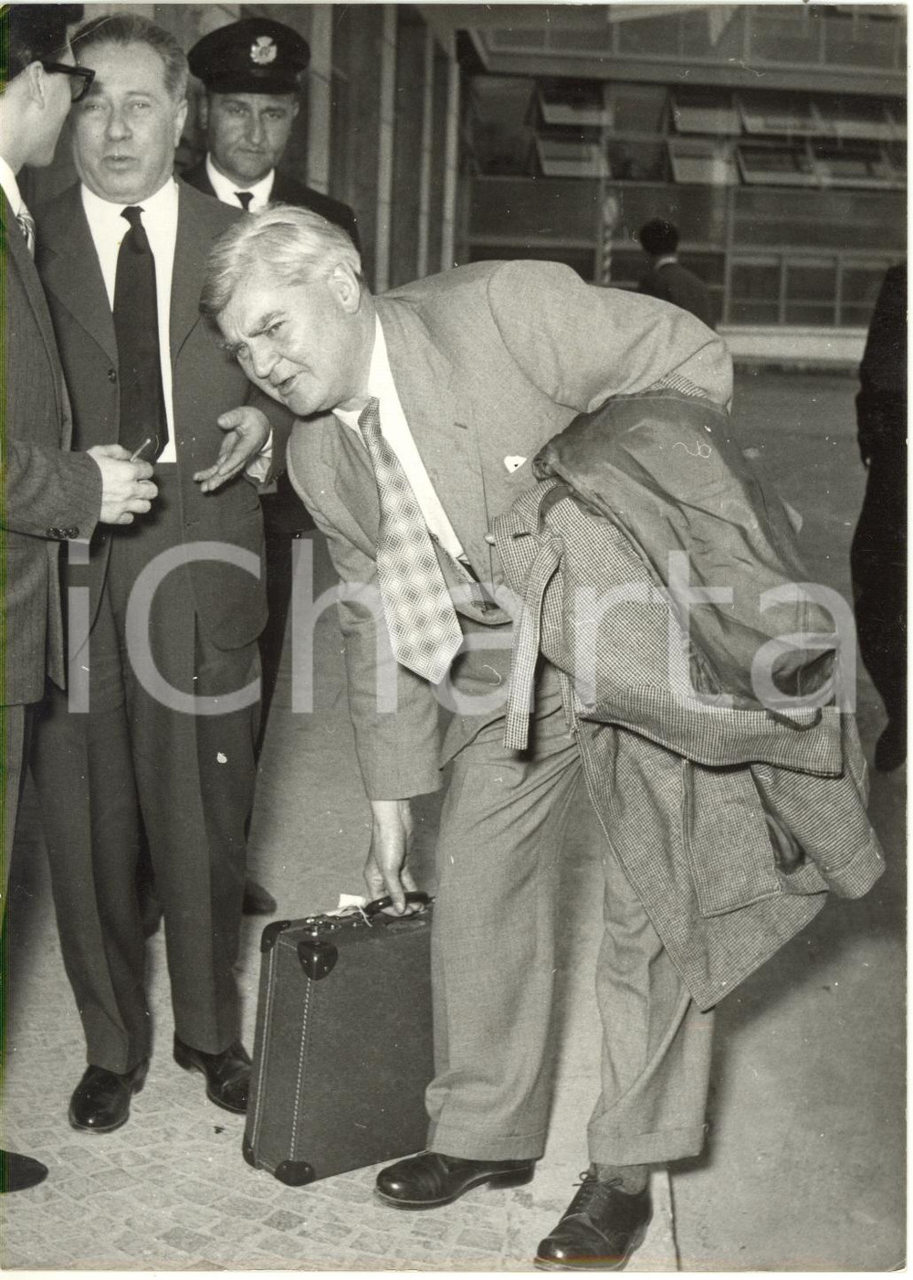 1957 ROMA Aeroporto CIAMPINO - Aneurin BEVAN in partenza per Malta *Foto 13x18 