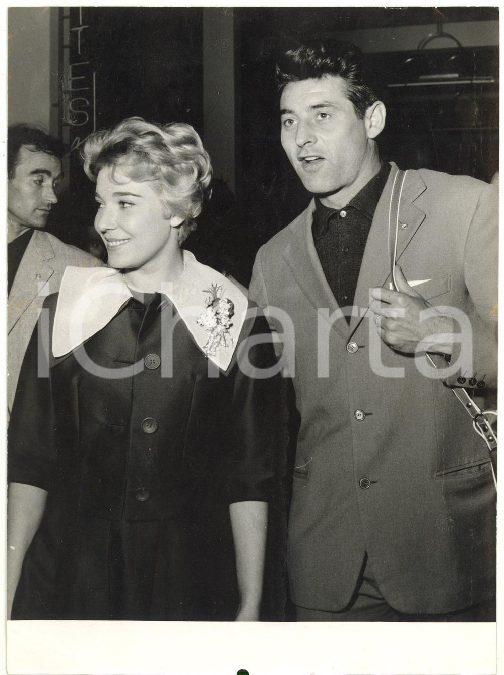 1960 ca MILANO Aeroporto MALPENSA - Edy CAMPAGNOLI e Lorenzo BUFFON *Foto 13x18
