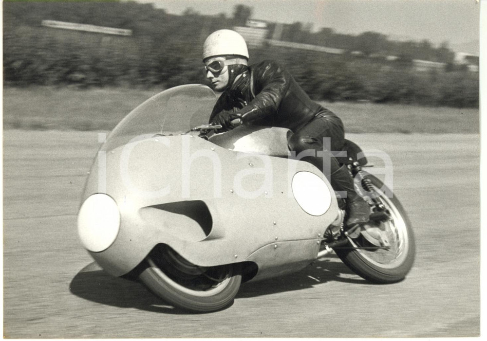 1957 MONZA Prove GRAN PREMIO DELLE NAZIONI - Keith CAMPBELL su MOTO GUZZI *Foto