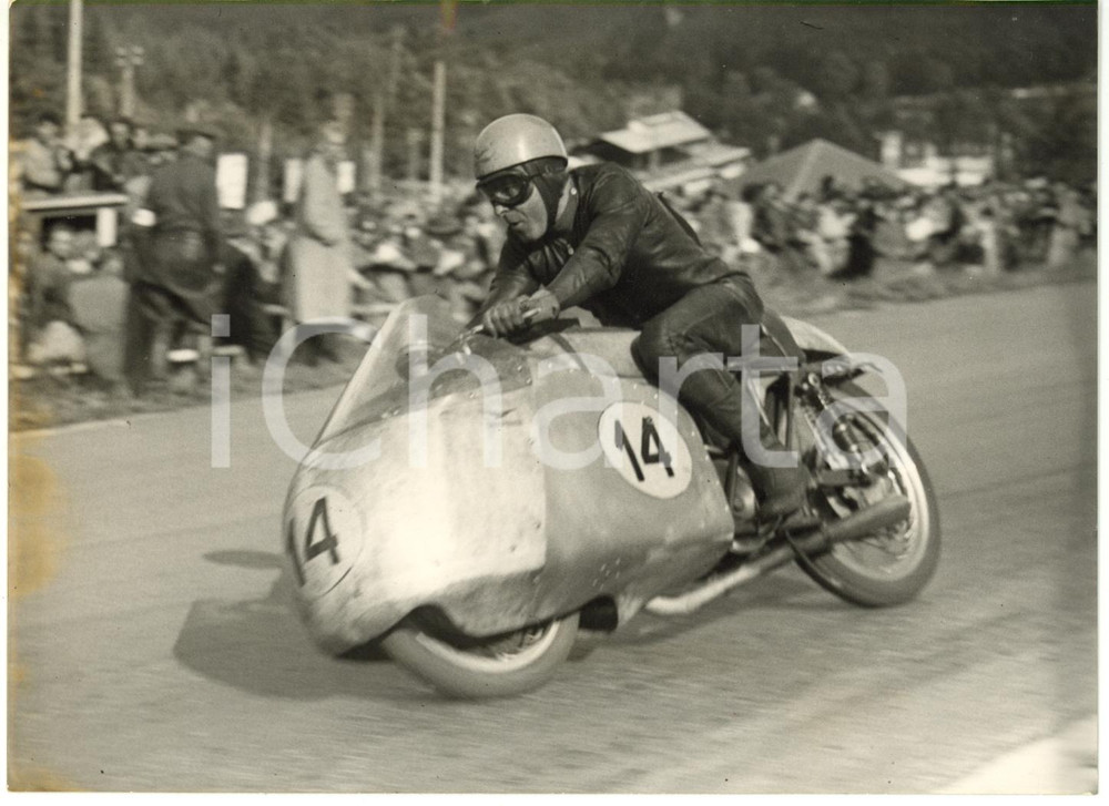 1954 SPA GRAN PREMIO DEL BELGIO - Passaggio di Ken KAVANAGH su MOTO GUZZI 500 cc