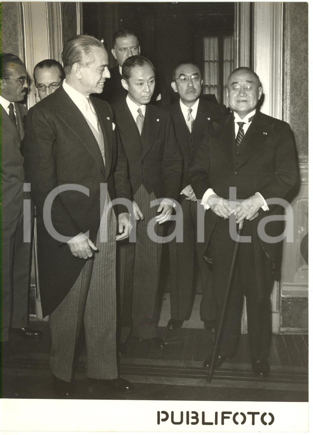 1954 ROMA Palazzo Chigi - Gaetano MARTINO Shigeru YOSHIDA Takeshi HARADA *Foto