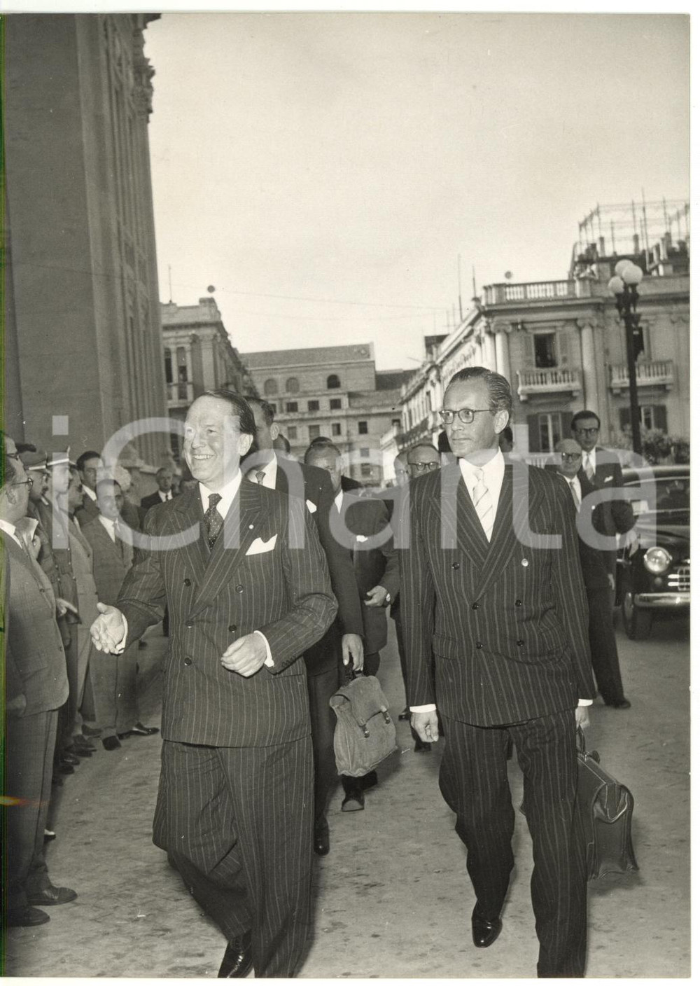 1955 MESSINA Conferenza CECA - Arrivo di Johan BEYEN Ministro Esteri PAESI BASSI