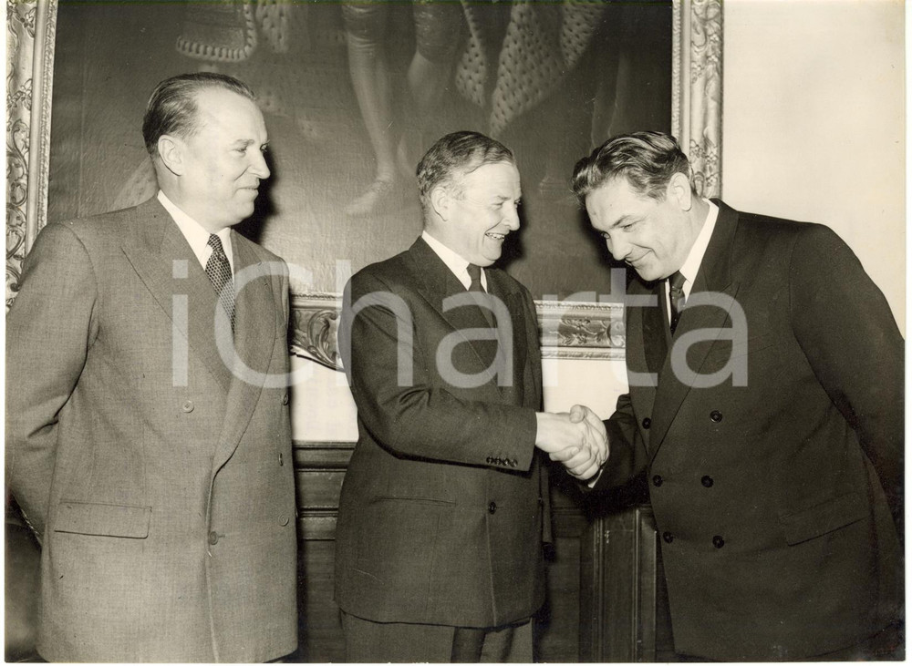 1956 LONDON Foreign Office - Jakov MALIK Selwyn LLOYD Dmitrij ŠEPILOV *Photo