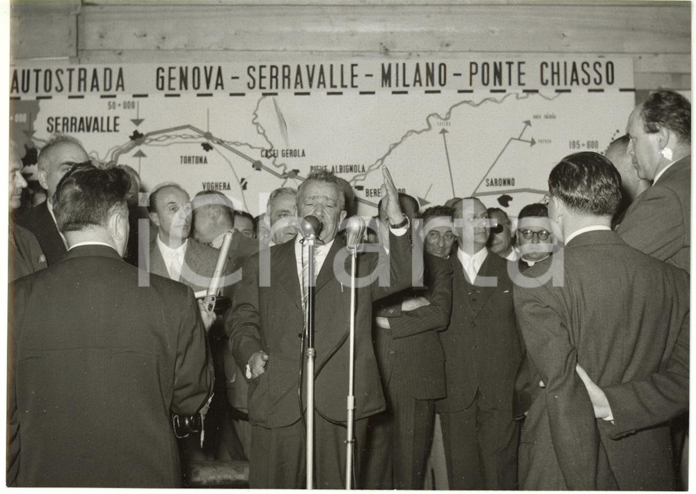 1956 TORTONA - Giuseppe ROMITA inaugura autostrada Serravalle-Milano-Chiasso
