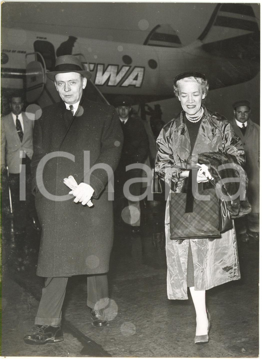 1955 ROMA Aeroporto CIAMPINO - Arrivo senatrice USA Margaret Chase SMITH *Foto