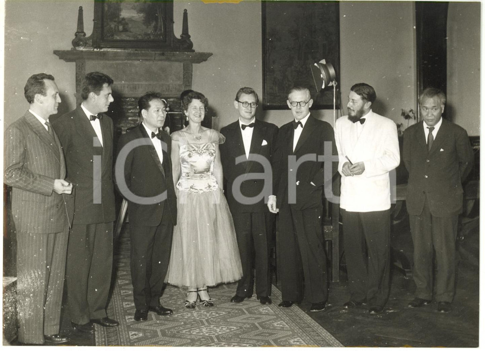 1957 TAORMINA Consegna PREMIO ITALIA - Igor BARRÈRE Francis WATTSON *Foto 18x13