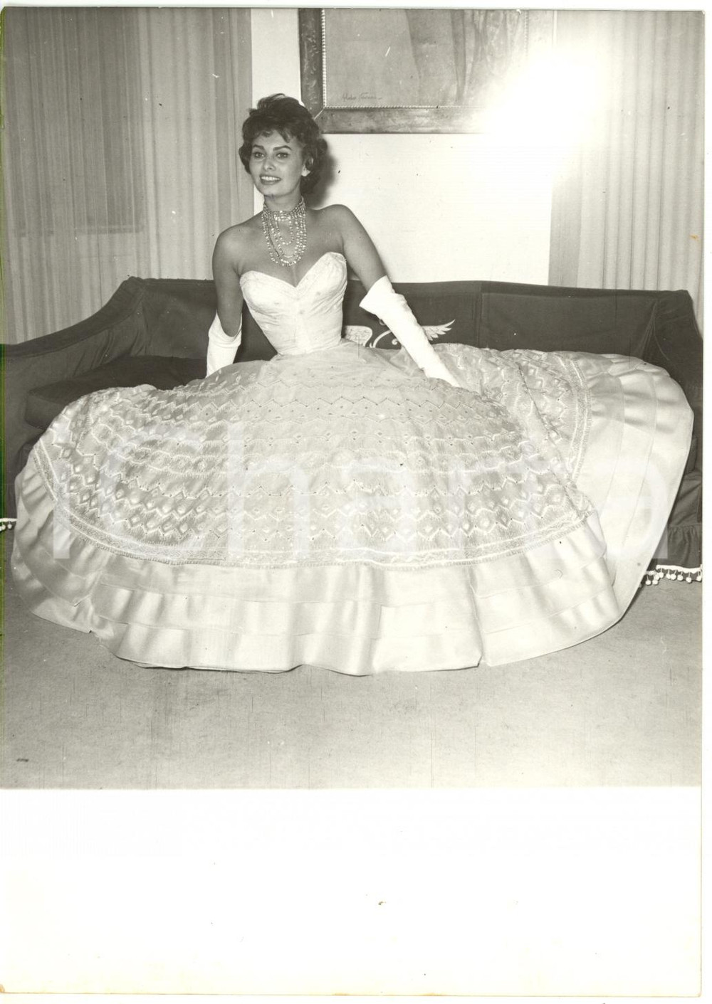 1957 ROMA - Sophia LOREN prova abito da sera - Ritratto dell'attrice *Foto 13x18