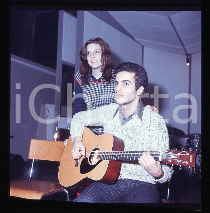 6X6cm NEGATIVO ORIGINALE * 1970 ca ITALIA MUSICA DONATELLO Giuliano ILLIANI 42