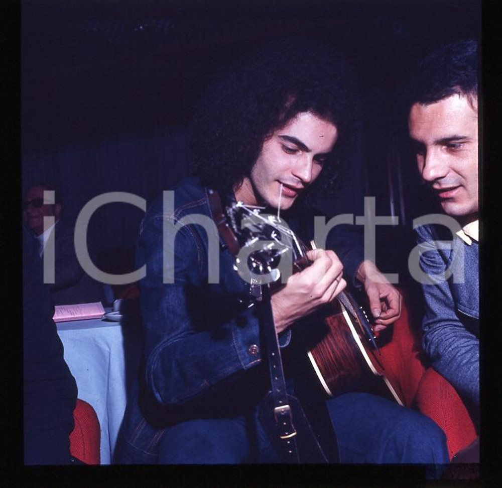 6X6cm NEGATIVO ORIGINALE * 1970 ca ITALIA MUSICA DONATELLO Giuliano ILLIANI 46