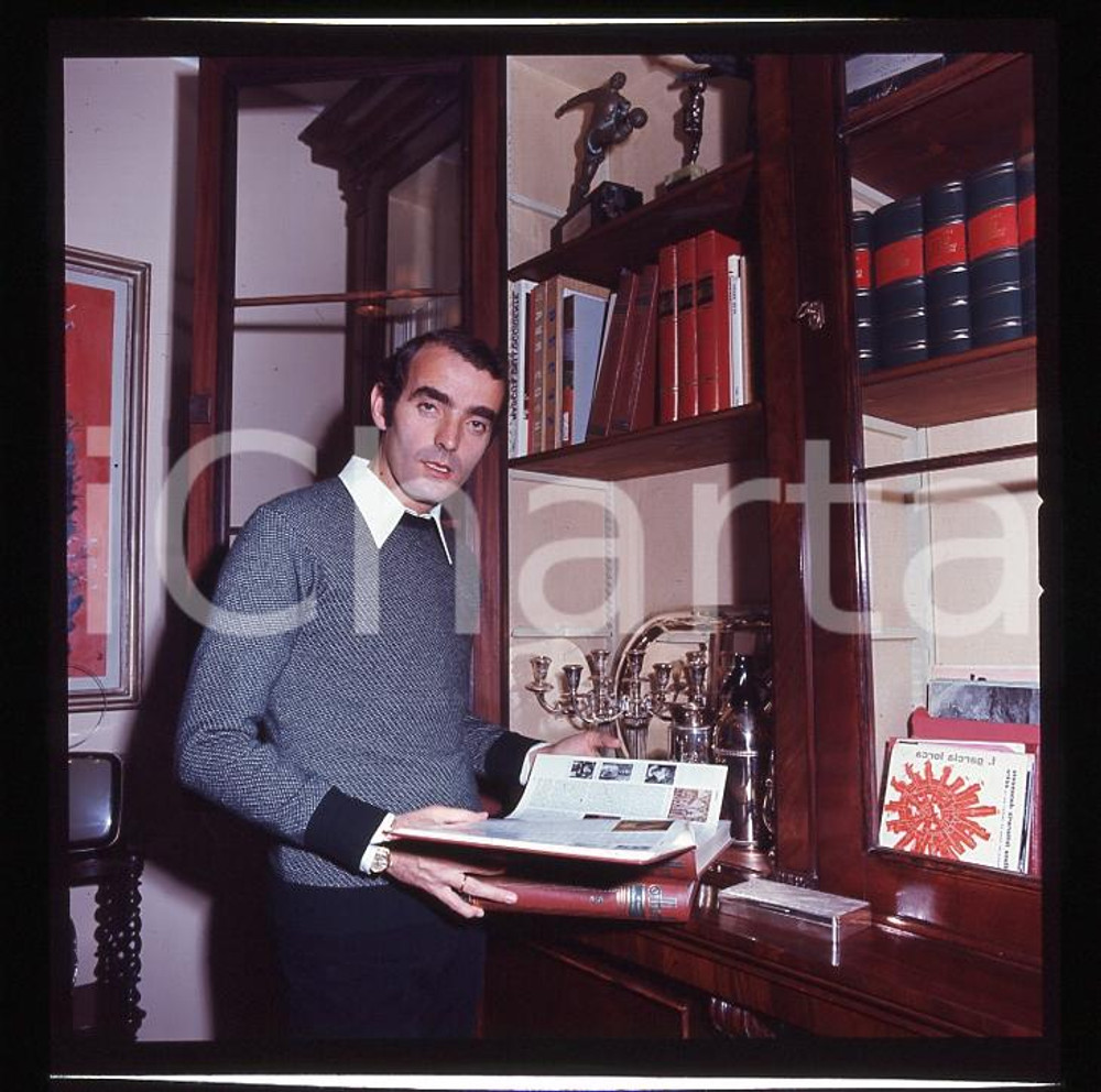 6x6cm NEGATIVO ORIGINALE *1975 ca CALCIO Mariolino CORSO sfoglia Enciclopedia