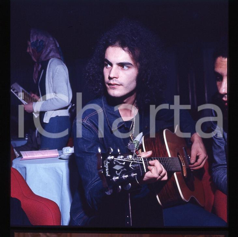 6X6cm NEGATIVO ORIGINALE * 1970 ca ITALIA MUSICA DONATELLO Giuliano ILLIANI 50