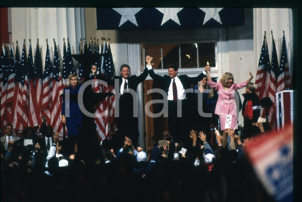 35mm vintage slide* 1992 US Presidential Campaign Bill e Hillary CLINTON (2)
