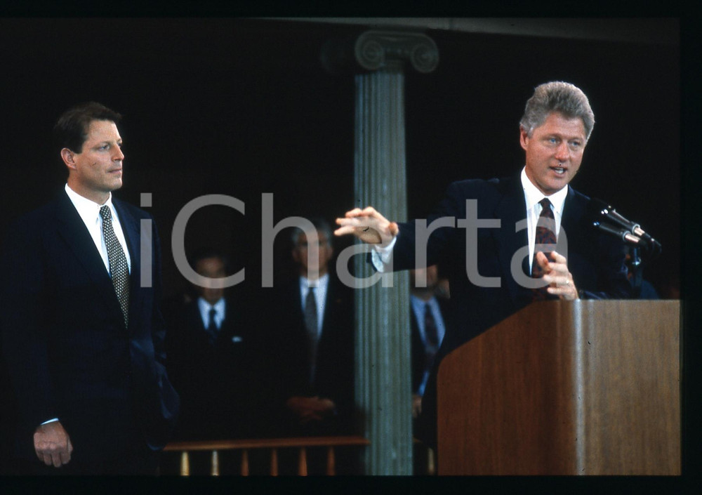 35mm vintage slide* 1992 US Presidential Campaign Bill CLINTON Al GORE Portrait