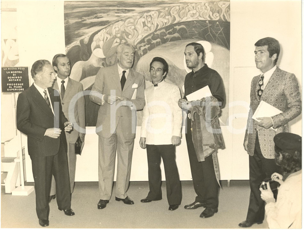 1971 ROMA Vittorio DE SICA Nino MANFREDI Inaugurazione mostra di Domingo NOTARO