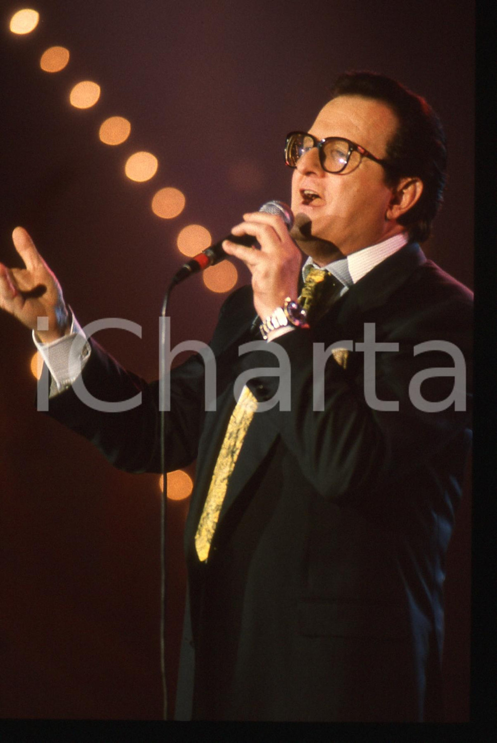35mm vintage slide* 1990ca MUSICA Jimmy FONTANA durante un concerto (3)