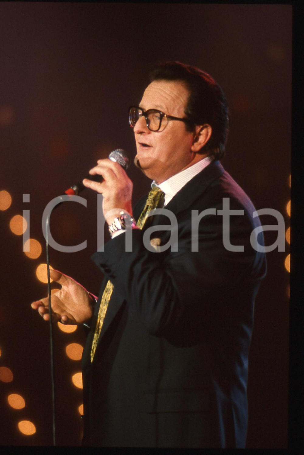 35mm vintage slide* 1990ca MUSICA Jimmy FONTANA durante un concerto (4)