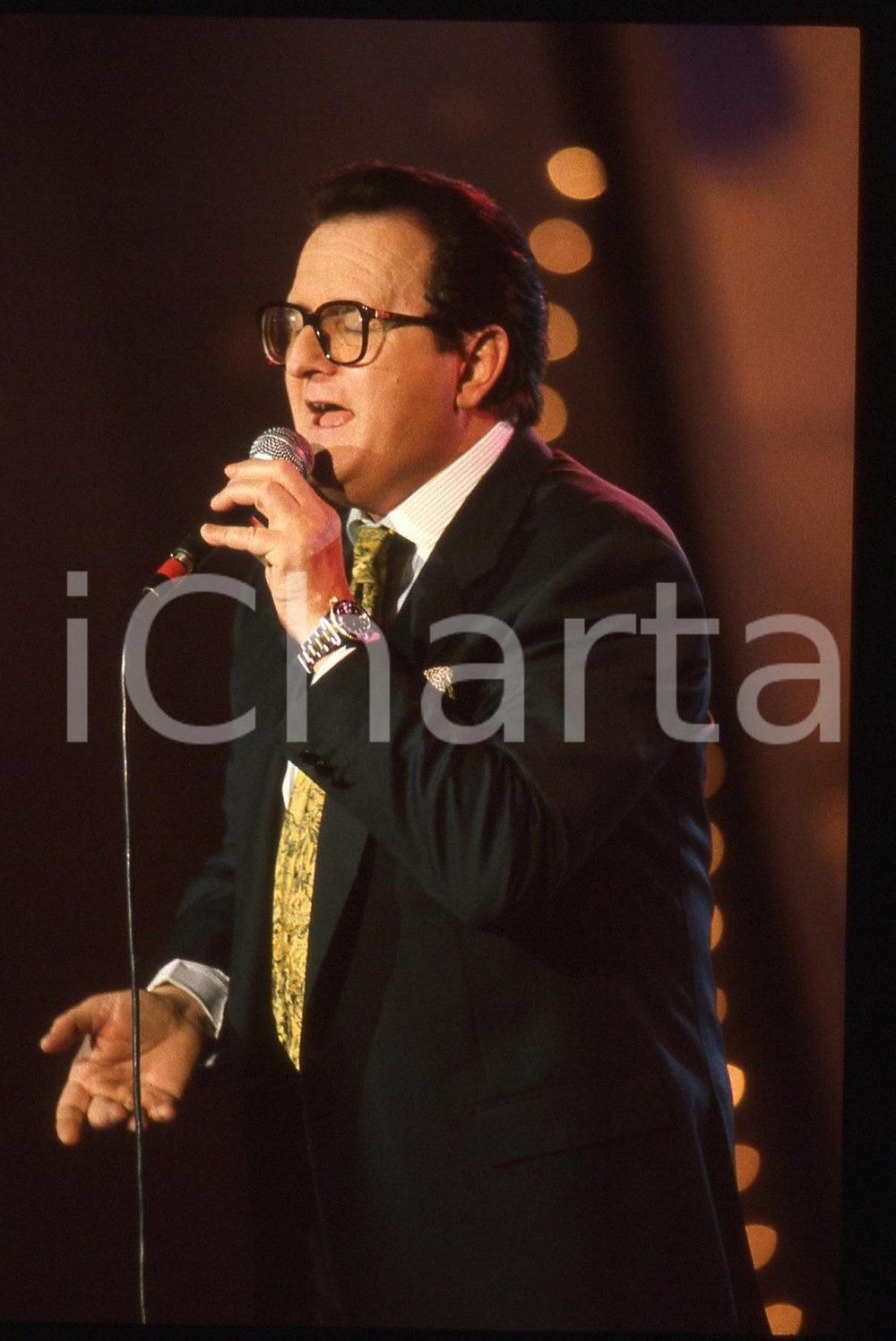 35mm vintage slide* 1990ca MUSICA Jimmy FONTANA durante un concerto (5)