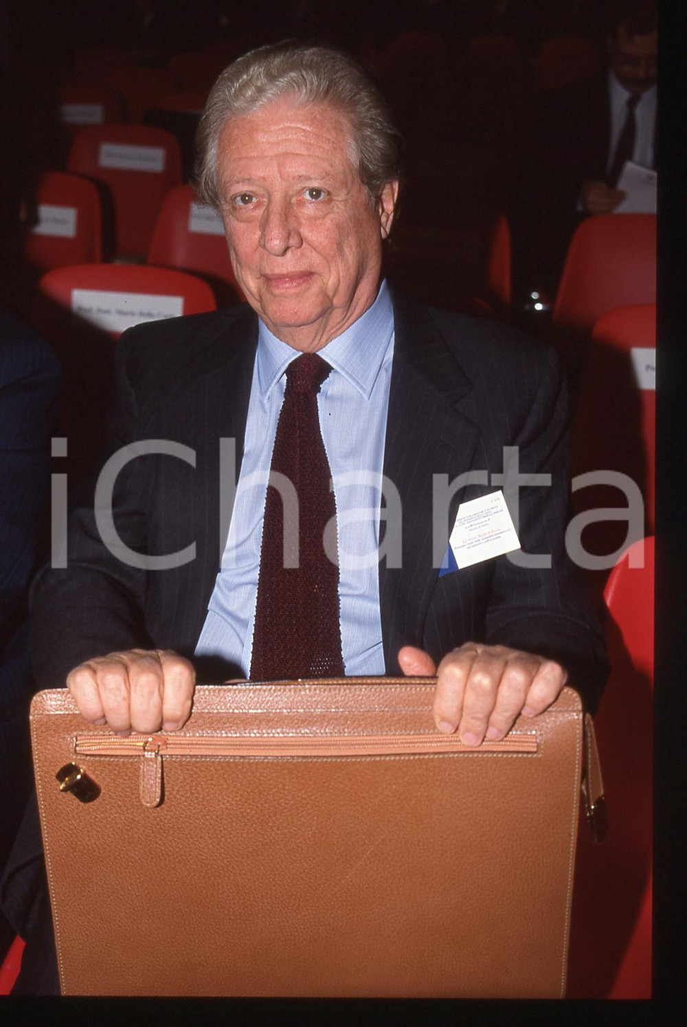 35mm vintage slide* 1995ca ITALIA (?) Boris BIANCHERI durante un convegno (1)