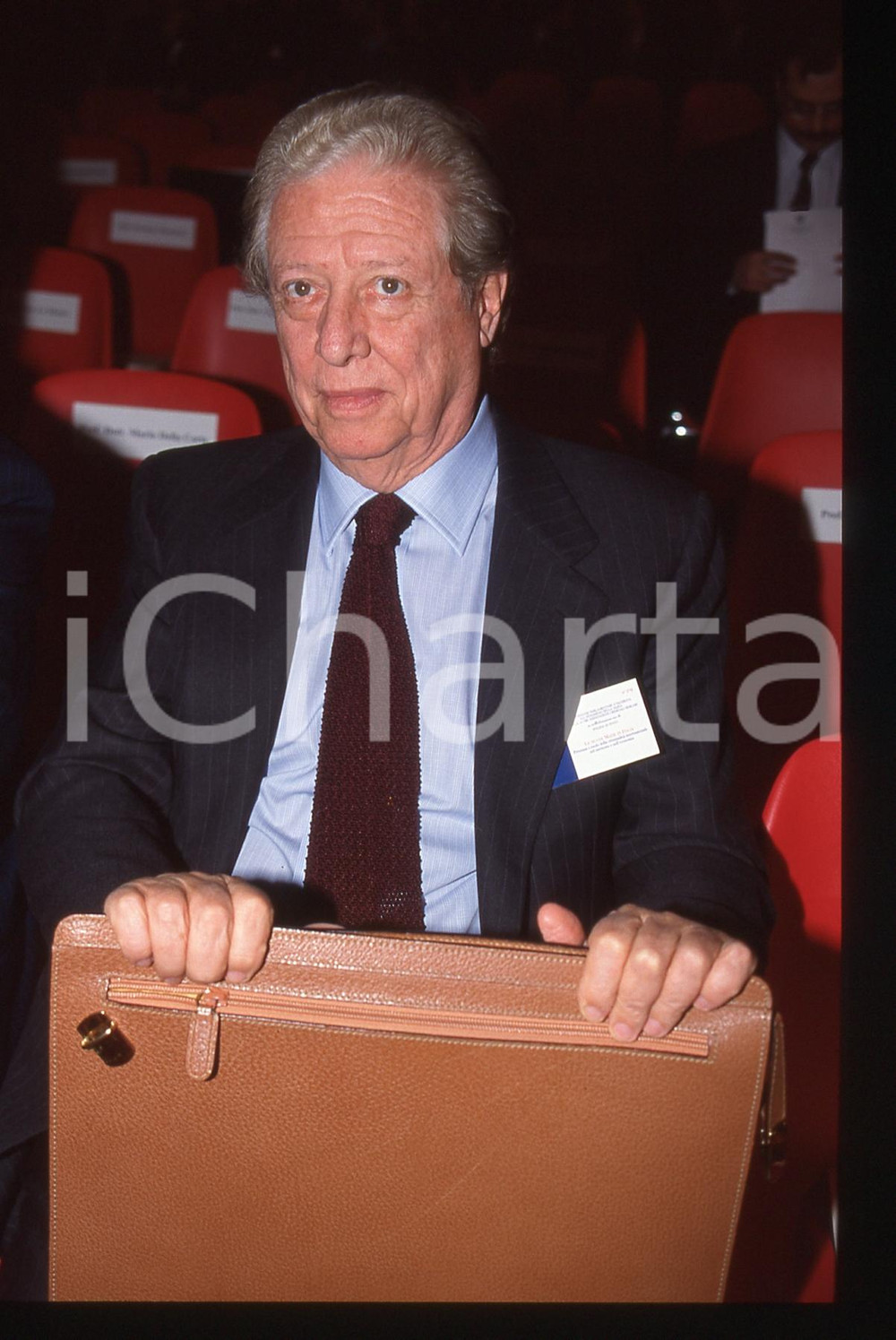 35mm vintage slide* 1995ca ITALIA (?) Boris BIANCHERI durante un convegno (2)