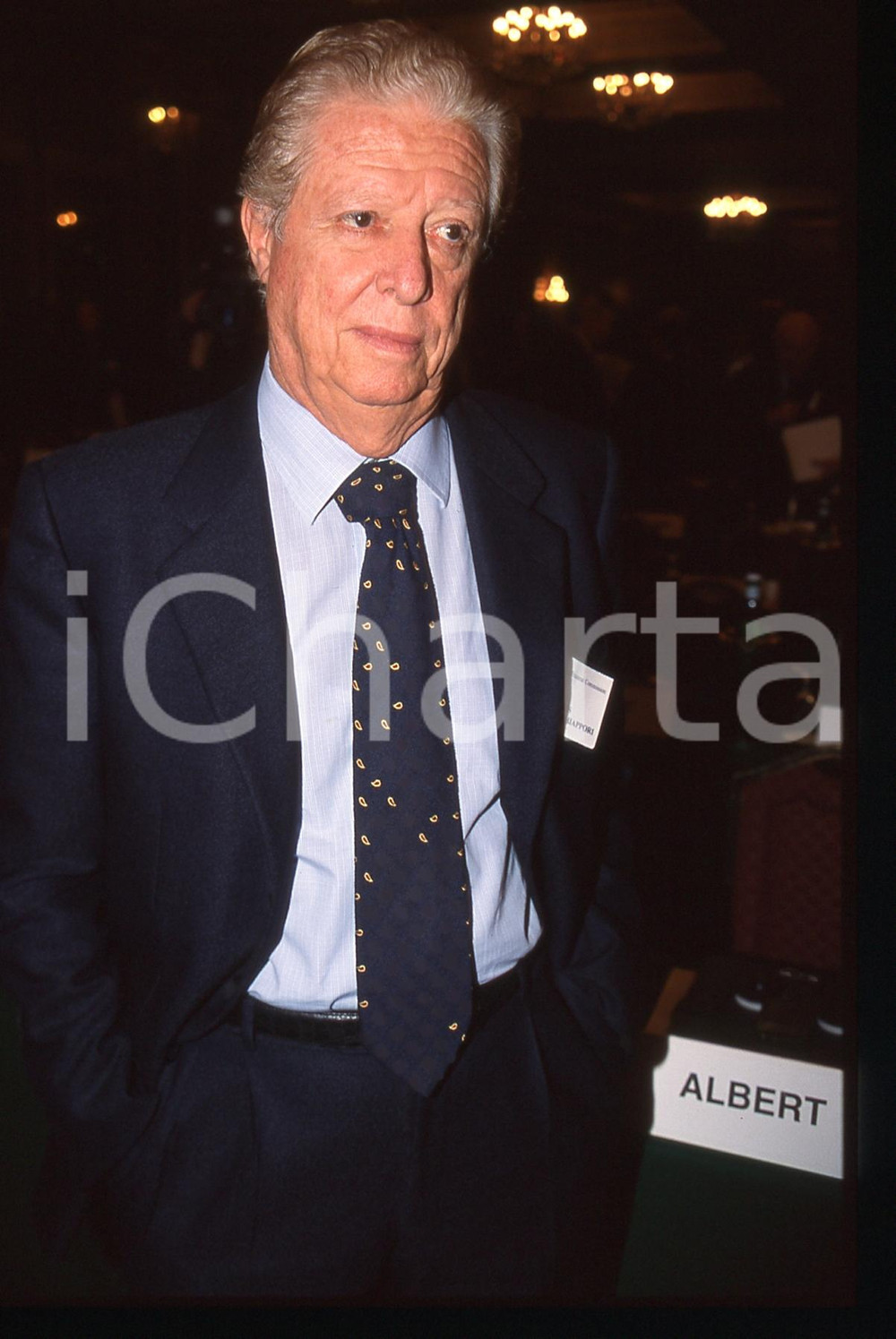 35mm vintage slide* 1995ca ITALIA (?) Boris BIANCHERI durante un convegno (6)
