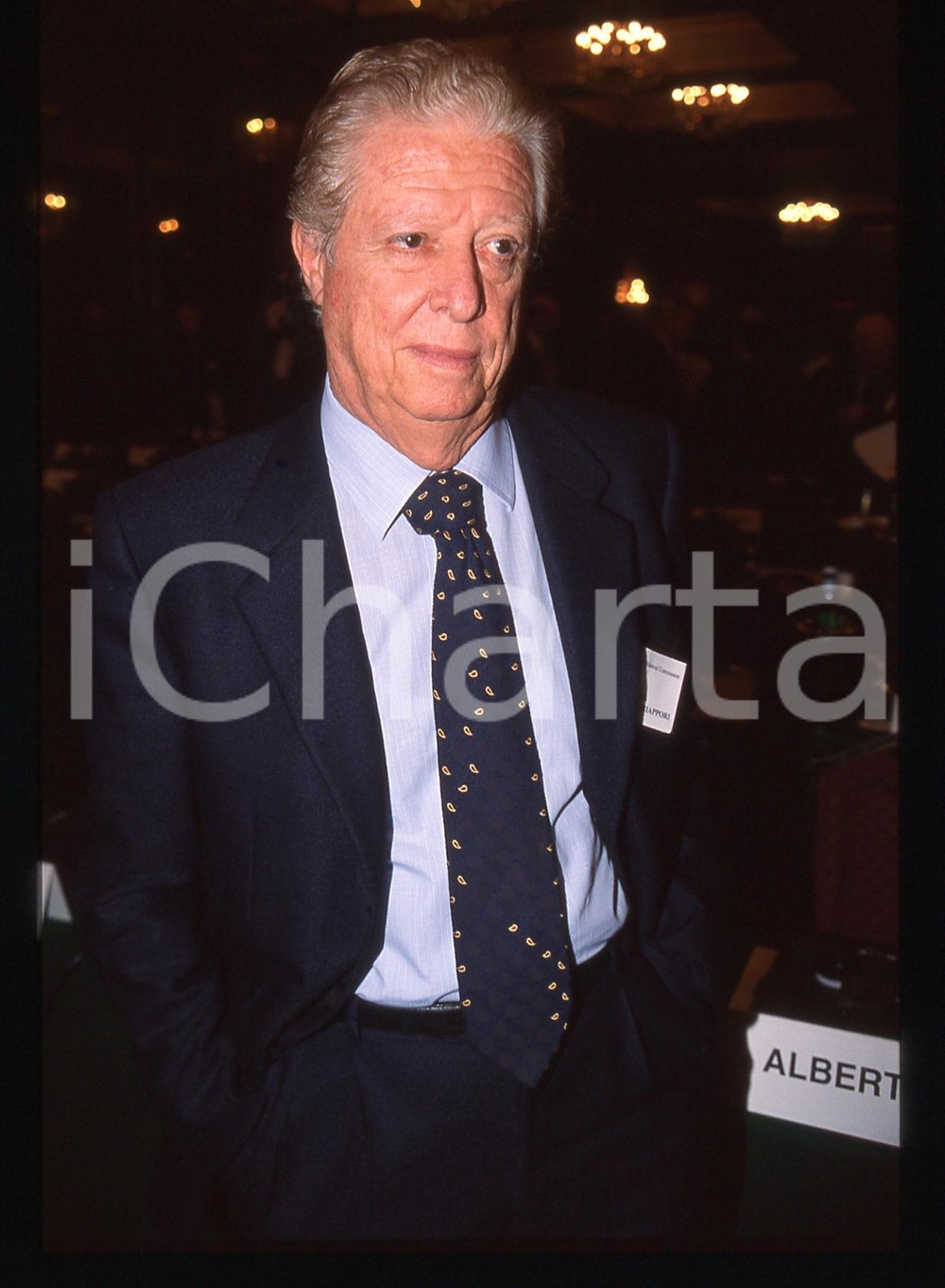 35mm vintage slide* 1995ca ITALIA (?) Boris BIANCHERI durante un convegno (7)