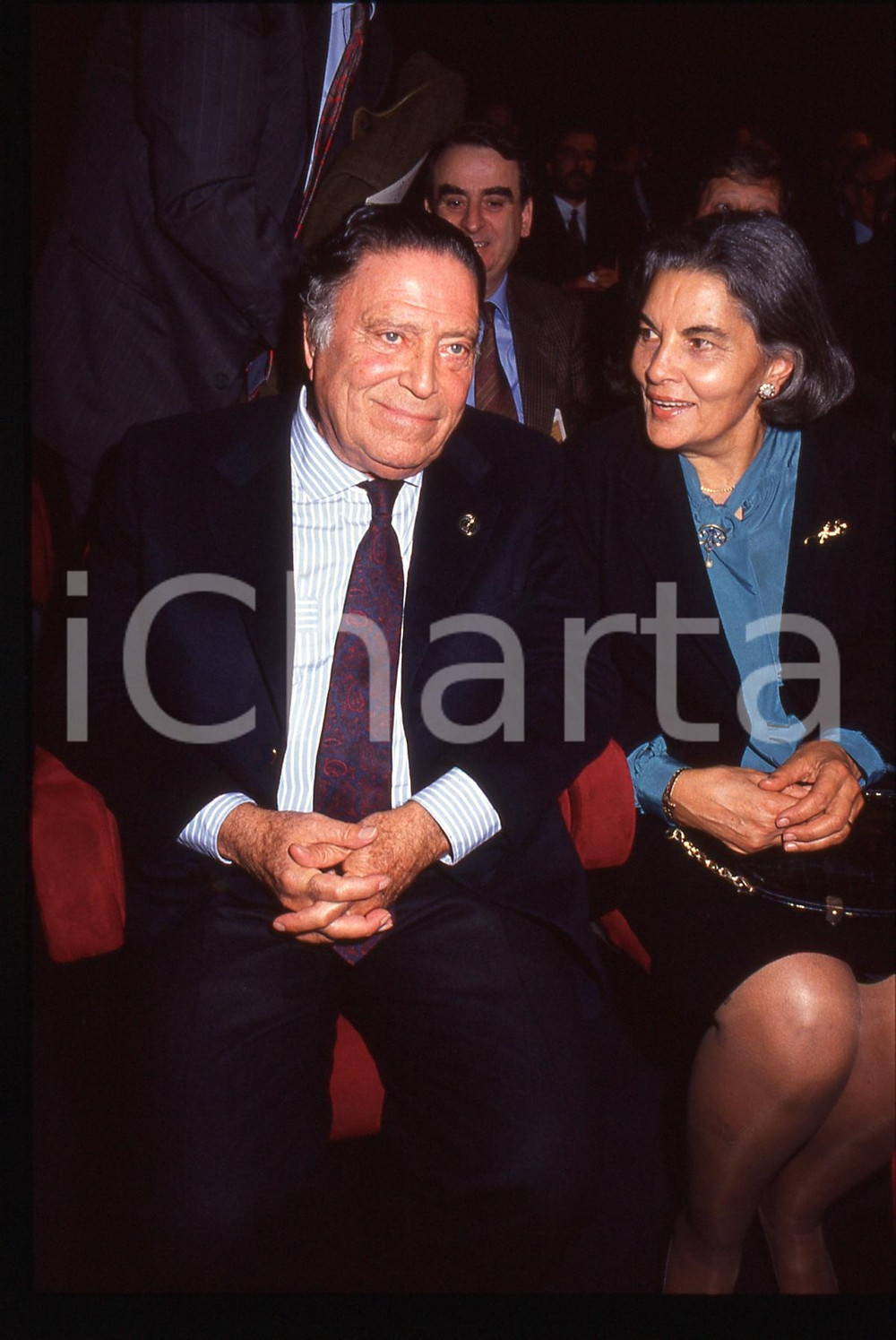 35mm vintage slide* 1990ca ITALIA CINEMA Raf VALLONE con Elena VARZI (2)