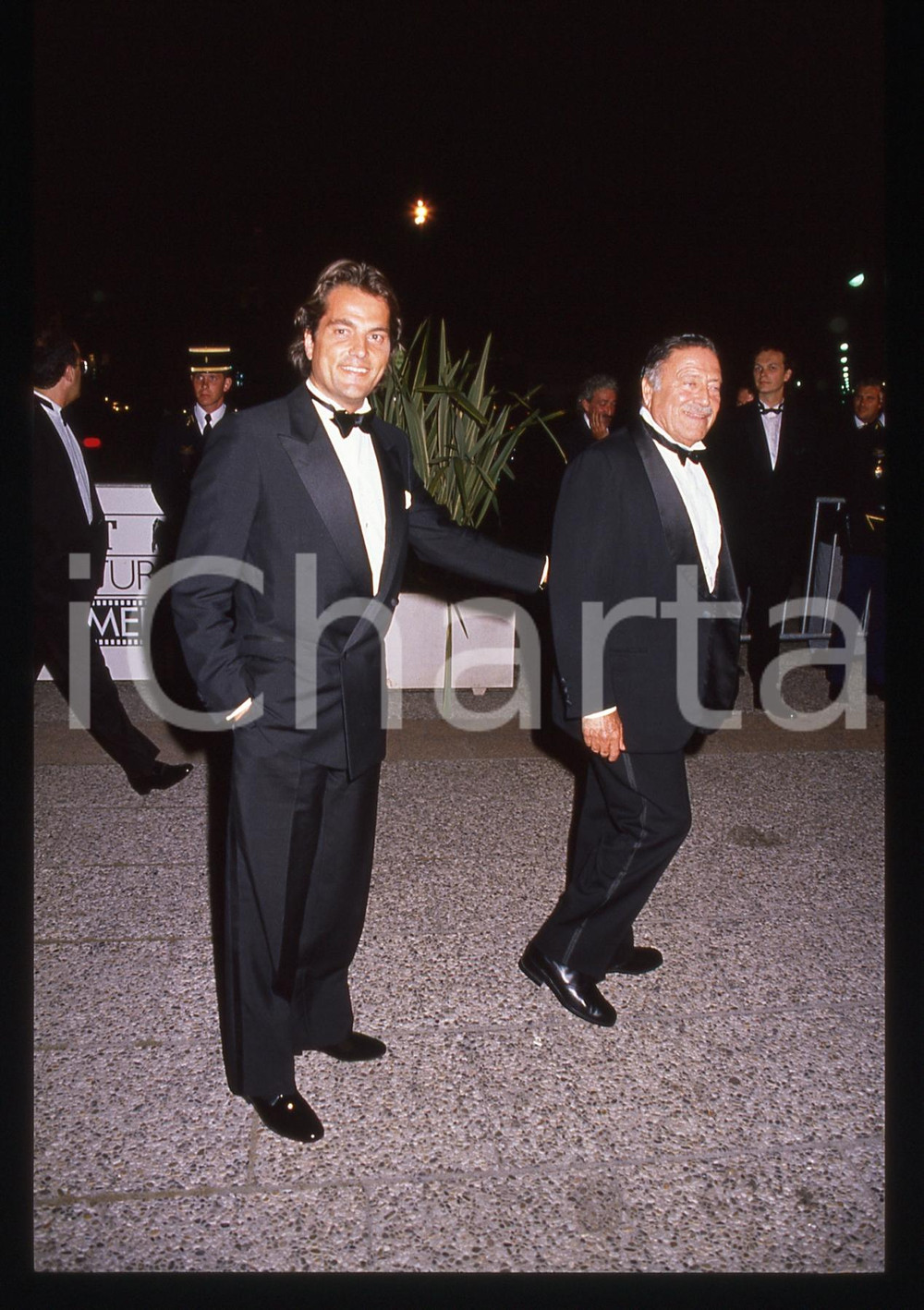 35mm vintage slide* 1989 CANNES Raf e Saverio VALLONE al Festival del Cinema (1)