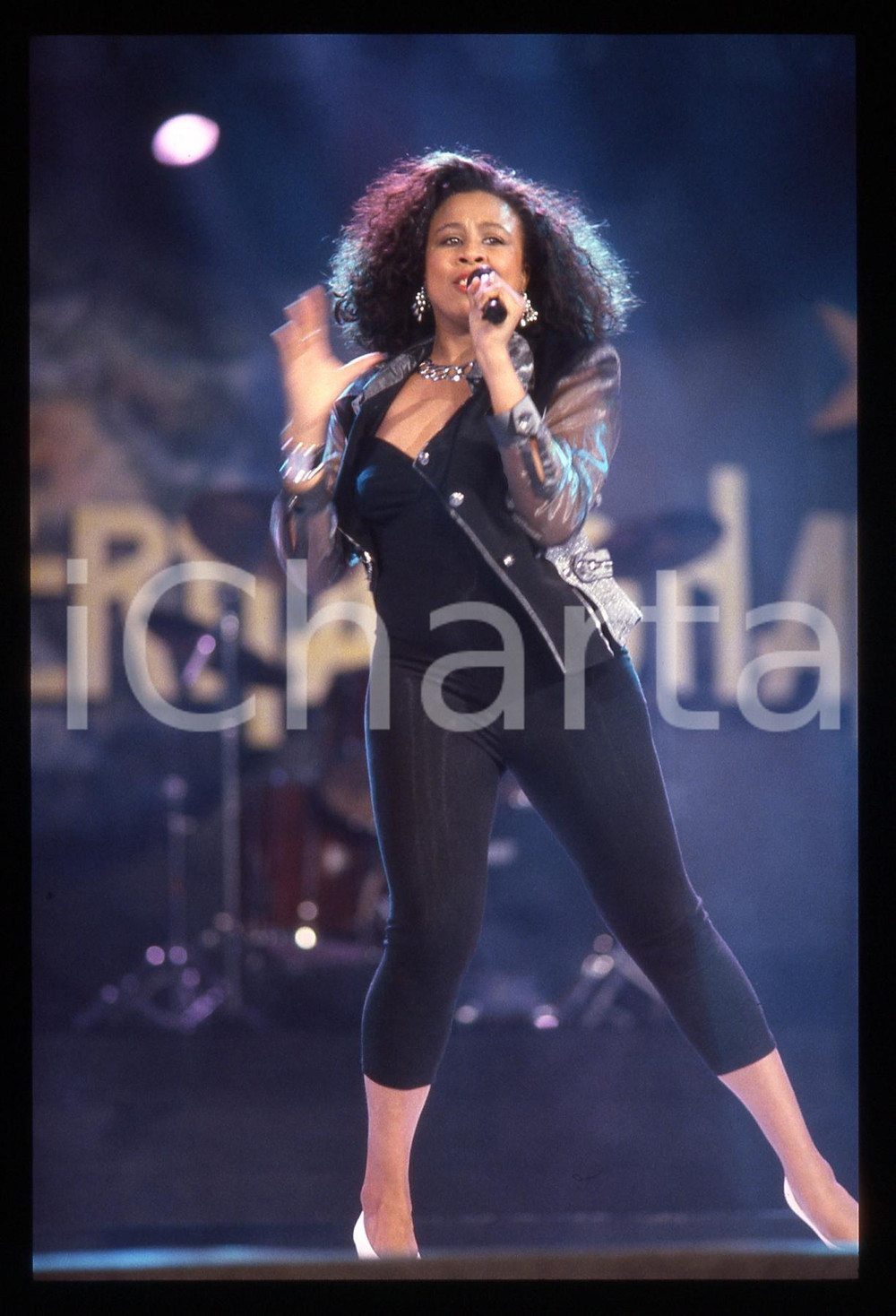 35mm vintage slide* 1991 SANREMO INTERNATIONAL Ann-Marie SMITH dei 49ERS Live 8