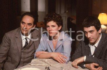 35mm vintage slide* 1984 RAITV - BONUCCI VALLORESI CASAGRANDE sul set (2)