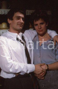 35mm vintage slide* 1984 RAITV - Emilio BONUCCi Pamela VALLORESI sul set (5)