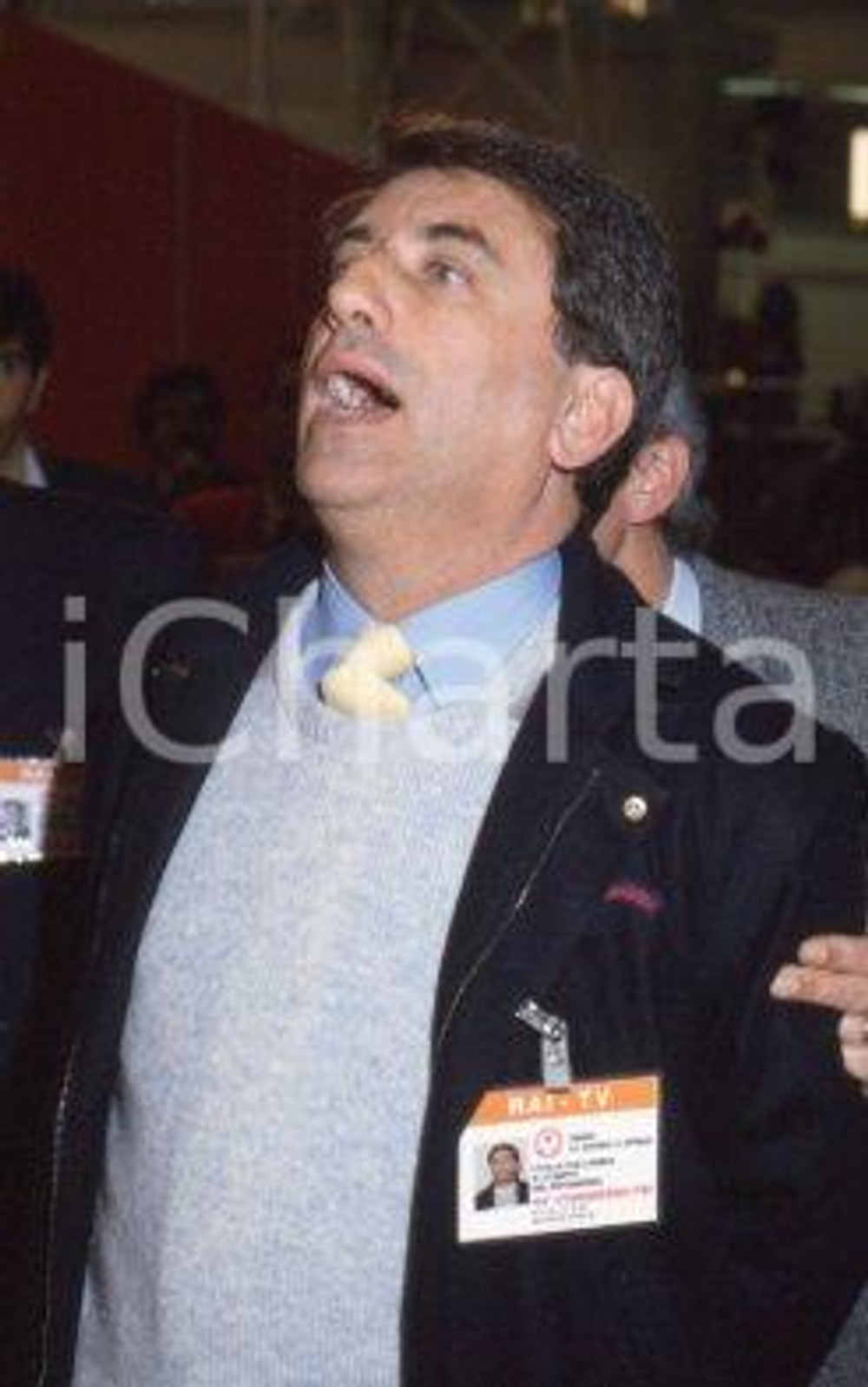 35mm vintage slide* 1987 RAI Fulvio DAMIANI al congresso del PSI (1)
