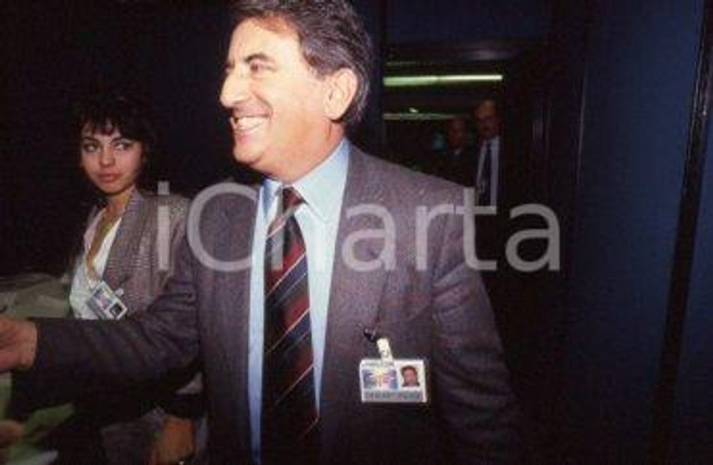 35mm vintage slide* 1990ca RAI Fulvio DAMIANI al congresso della DC (1)