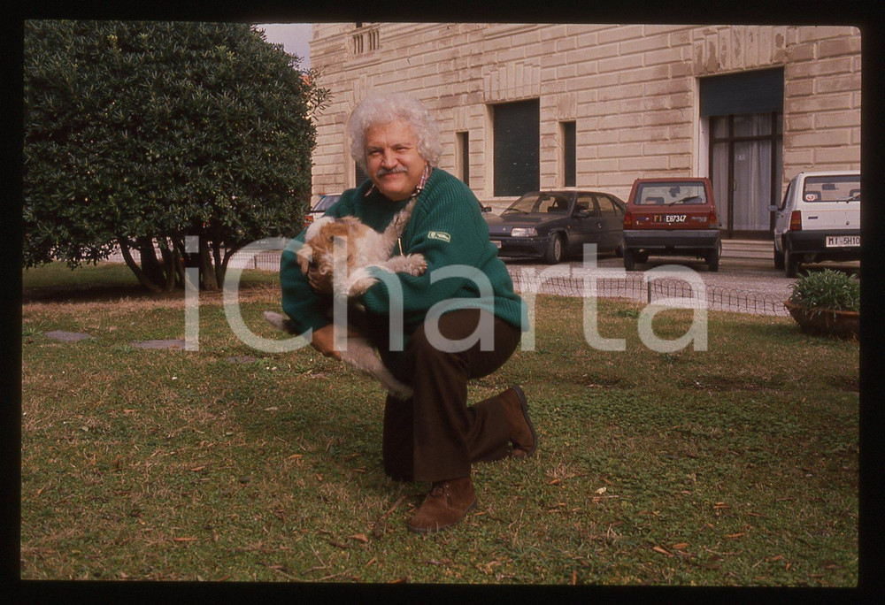 35mm vintage slide*1990ca ITALIA COSTUME Bruno LAUZI con il suo cane Ritratto 10