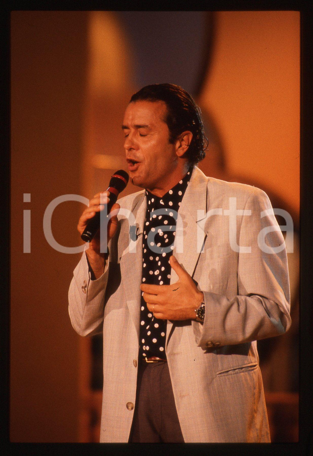 35mm vintage slide* 1990ca ITALIA MUSICA Gianni NAZZARO Ritratto del cantante 1