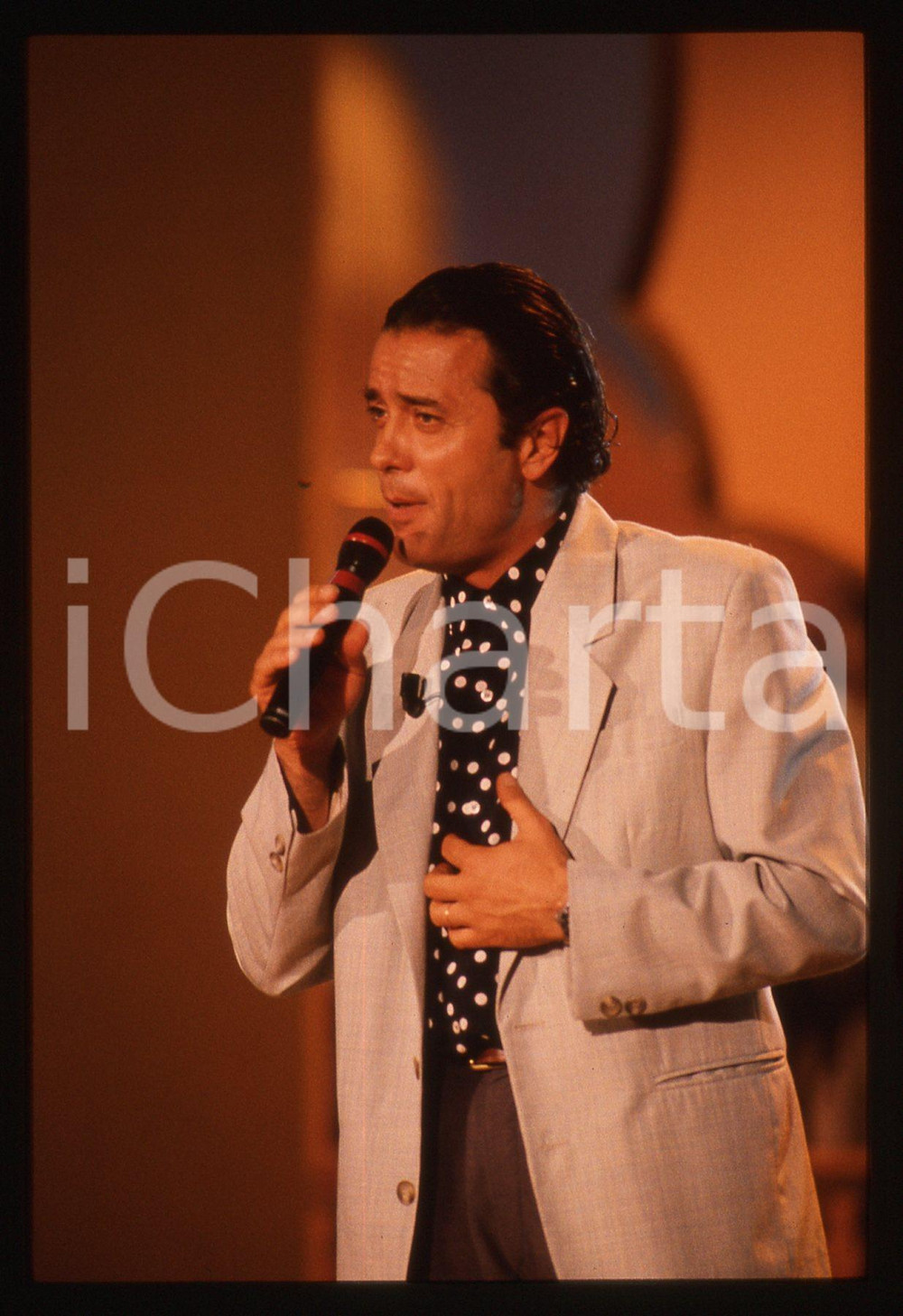 35mm vintage slide* 1990ca ITALIA MUSICA Gianni NAZZARO Ritratto del cantante 2