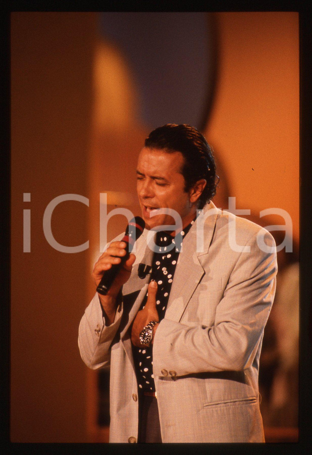35mm vintage slide* 1990ca ITALIA MUSICA Gianni NAZZARO Ritratto del cantante 4