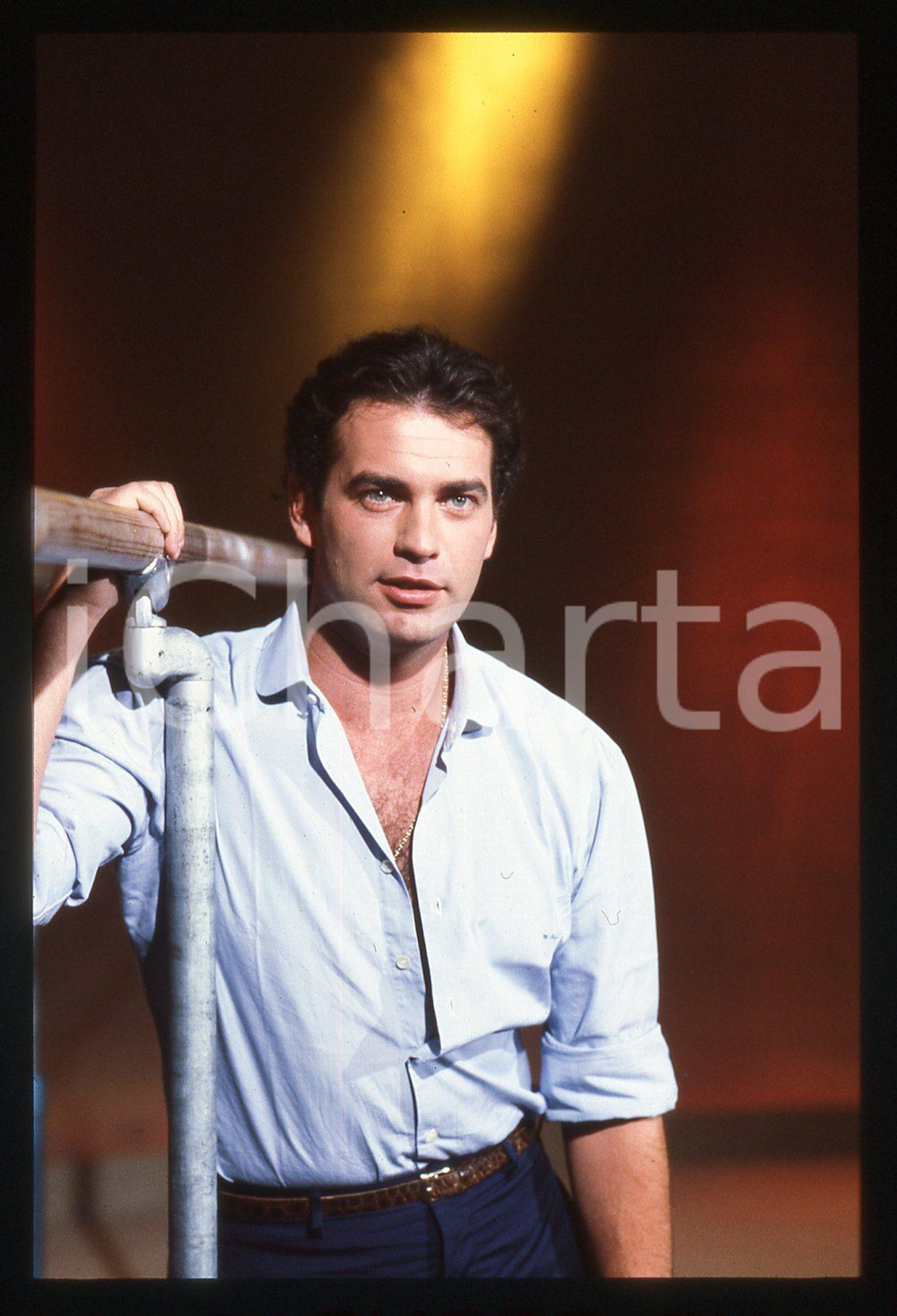 35mm vintage slide* 1985ca MUSICA Bertín OSBORNE Ritratto del cantante (1)