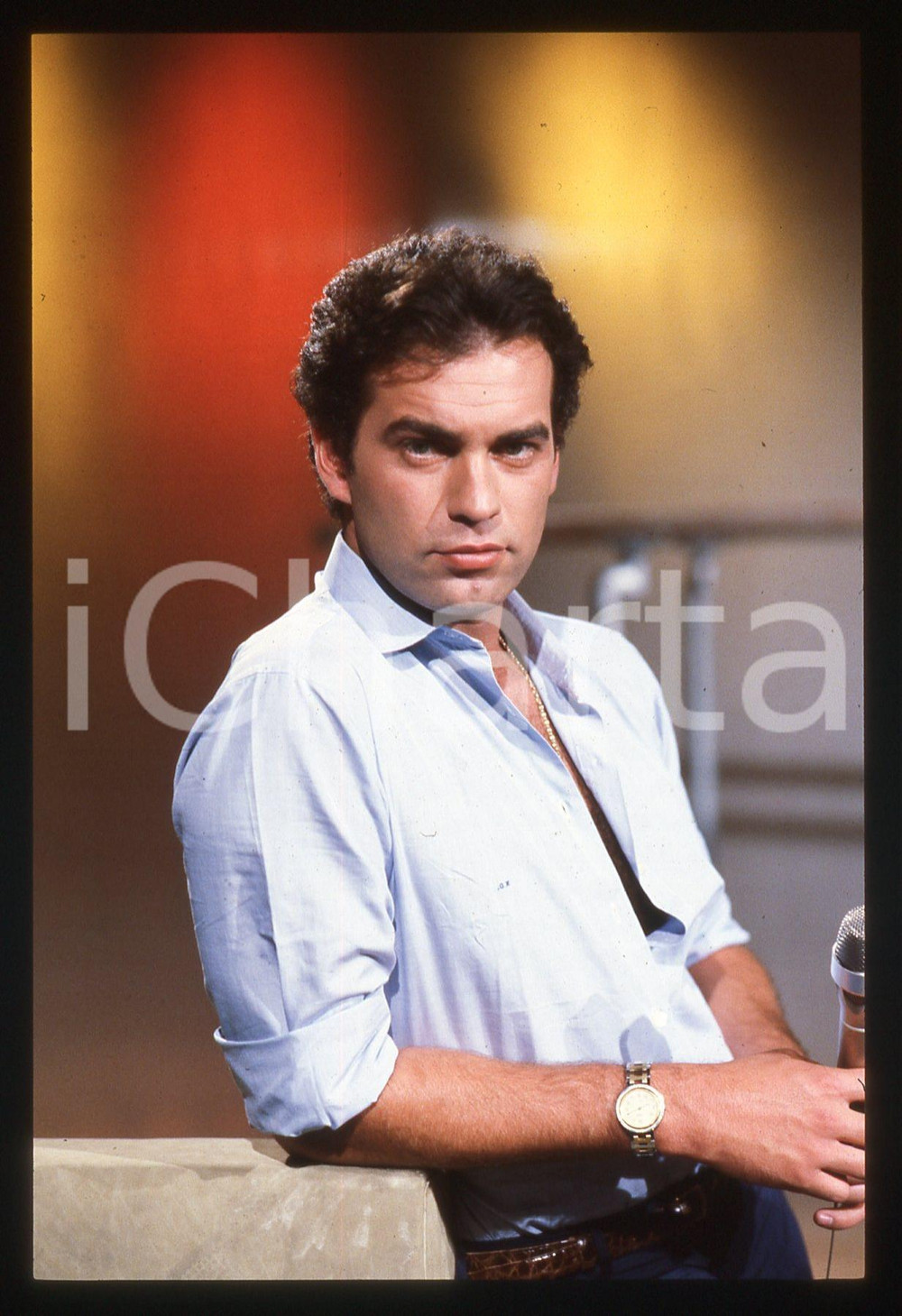 35mm vintage slide* 1985ca MUSICA Bertín OSBORNE Ritratto del cantante (2)