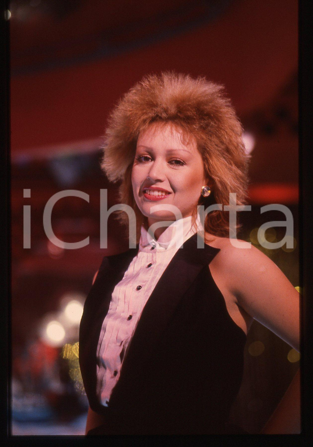 35mm vintage slide* 1985ca ITALIA MUSICA Tiziana RIVALE Ritratto cantante (3)