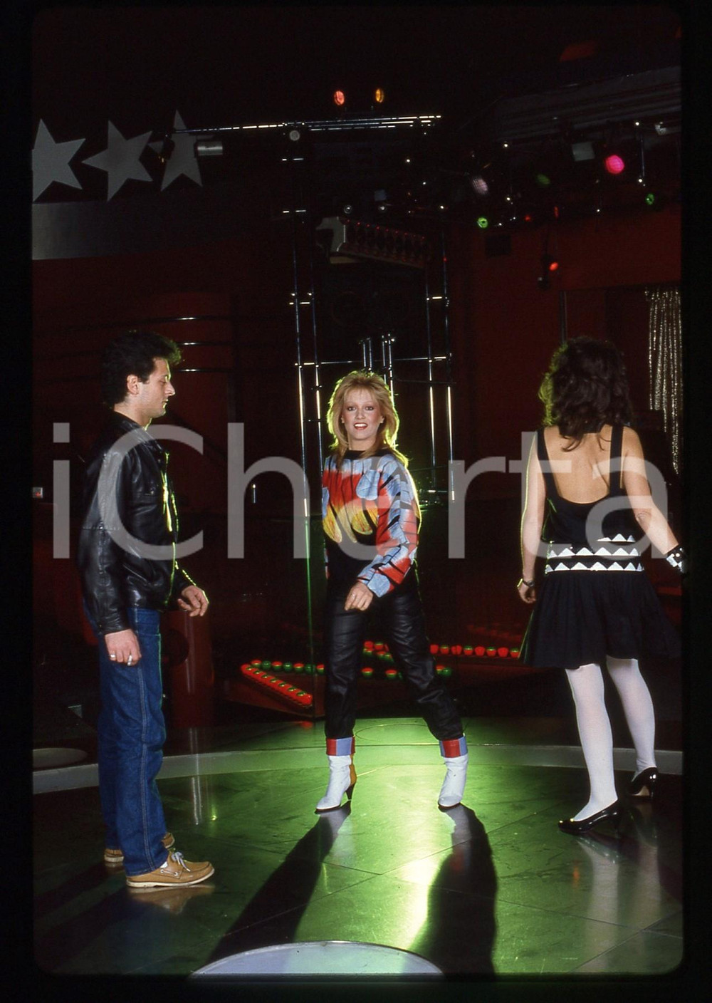 35mm vintage slide* 1980ca ITALIA COSTUME Tiziana RIVALE in discoteca Ritratto 2