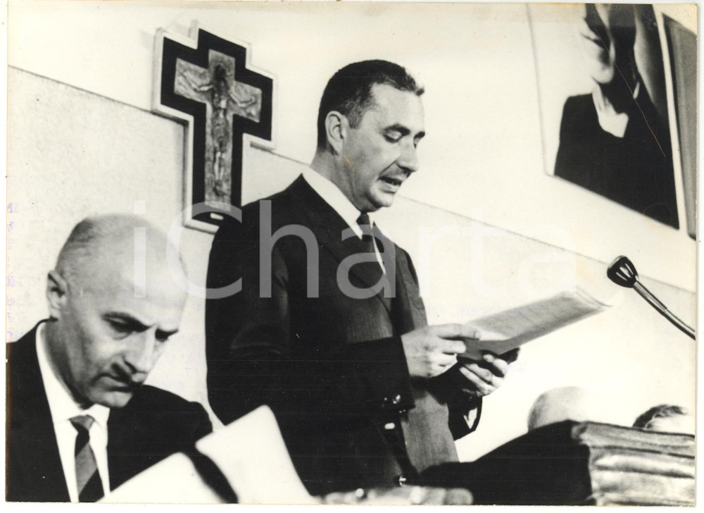 1963 ROMA Consiglio nazionale DC - Aldo MORO pronuncia il suo discorso *Foto