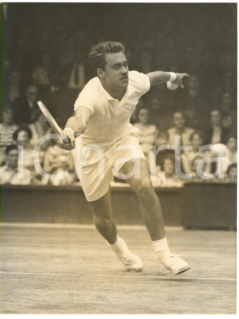 1955 LONDON WIMBLEDON Tennis - Kurt NIELSEN wins against Abe SEGAL *Photo 15x20