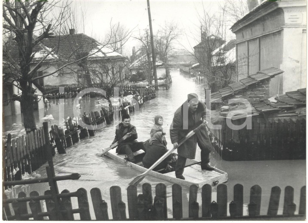 1963 ĆUPRIJA JUGOSLAVIA Famiglia portata in salvo per straripamento fiume MORAVA
