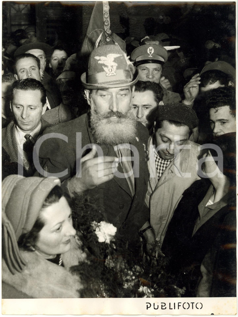 1954 UDINE Arrivo del capitano degli ALPINI Franco MAGNANI reduce dall'URSS 