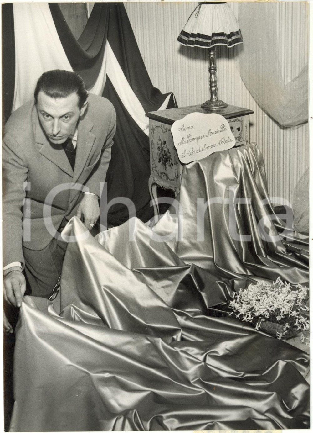 1955 COMO - Regalo di Velia PINZI a Maria Pia di Savoia per le nozze *Foto 13x18