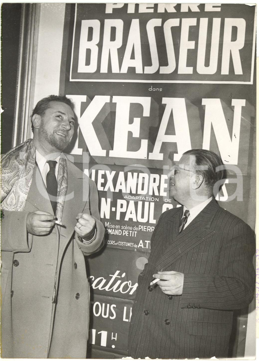1953 PARIS Théâtre Sarah Bernhardt - Pierre BRASSEUR avec Jean-Paul SARTRE