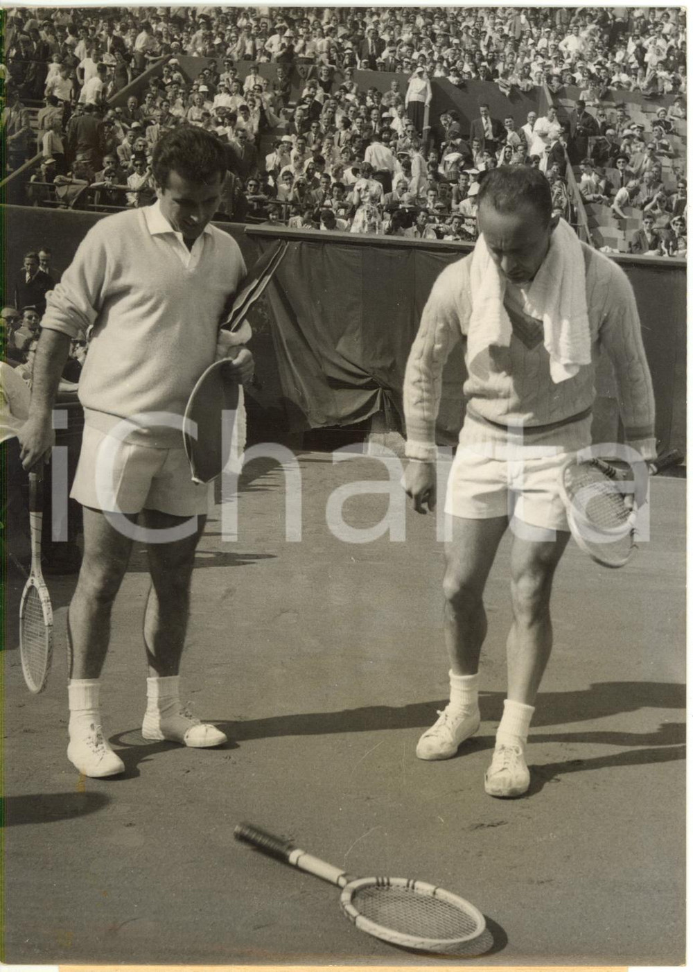 1956 PARIS ROLAND GARROS - Paul RÉMY e Giuseppe MERLO al lancio della moneta